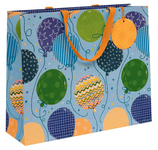 BAG SHOPPER LANDSCAPE BIG BALLOONS BLUE