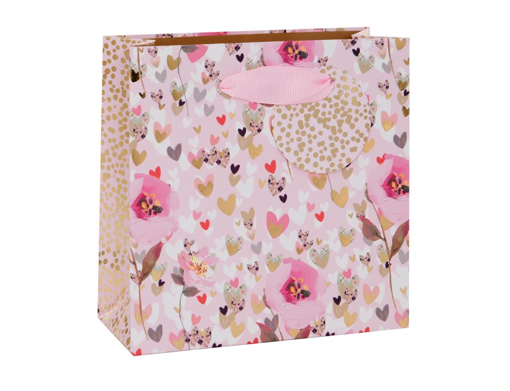 BAG SML S DYMENT HEARTS & FLOWERS