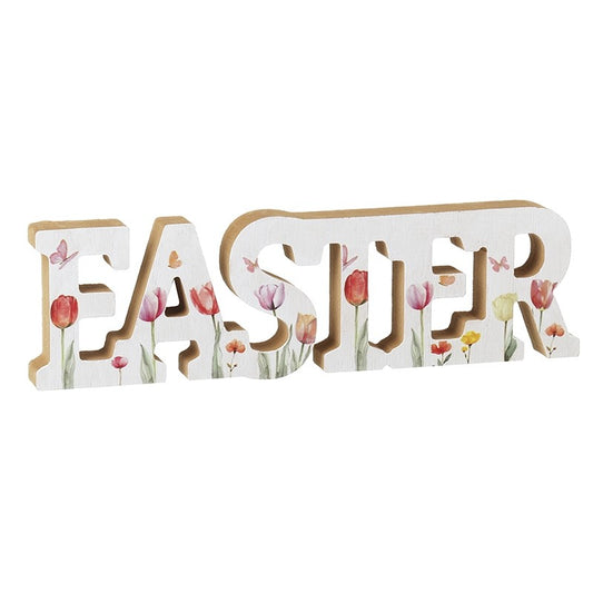 Tulip Print Wooden Easter Sign
