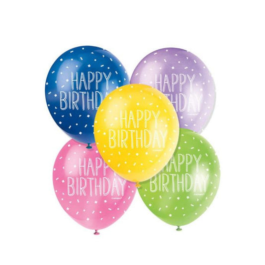 Rainbow Happy Birthday Mixed Prepack Latex Balloon Bouquet (Helium Filled)