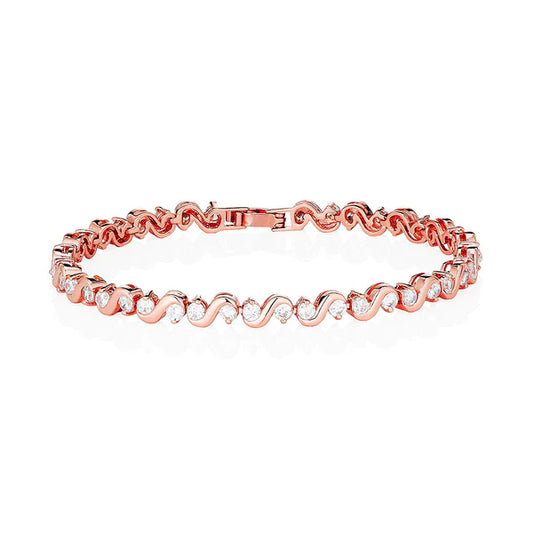 Rose Gold Curvy Stone Set Bracelet