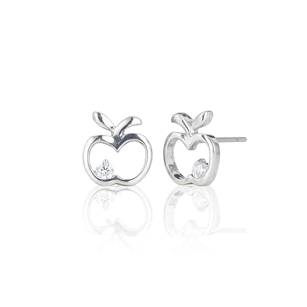 Apple With Stone Stud Earrings