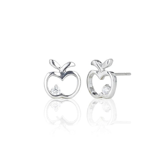 Apple With Stone Stud Earrings