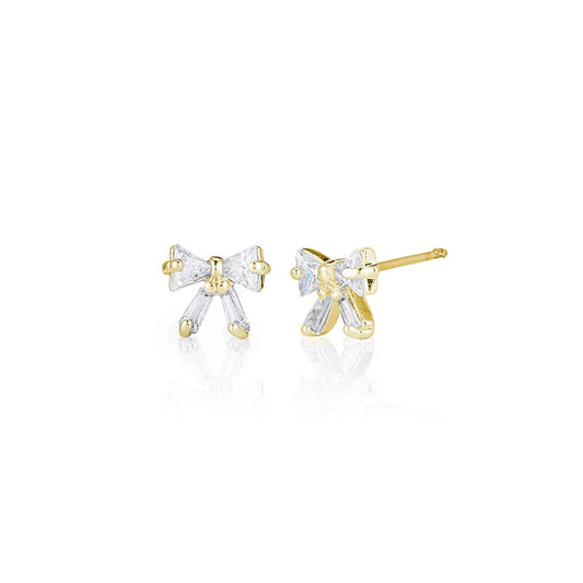 Bow Stud Earrings In Yellow Gold