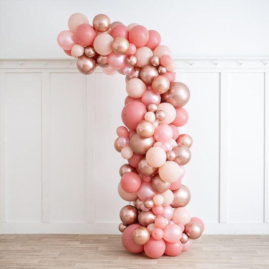 Pink Rose Gold Latex Organic Half Arch