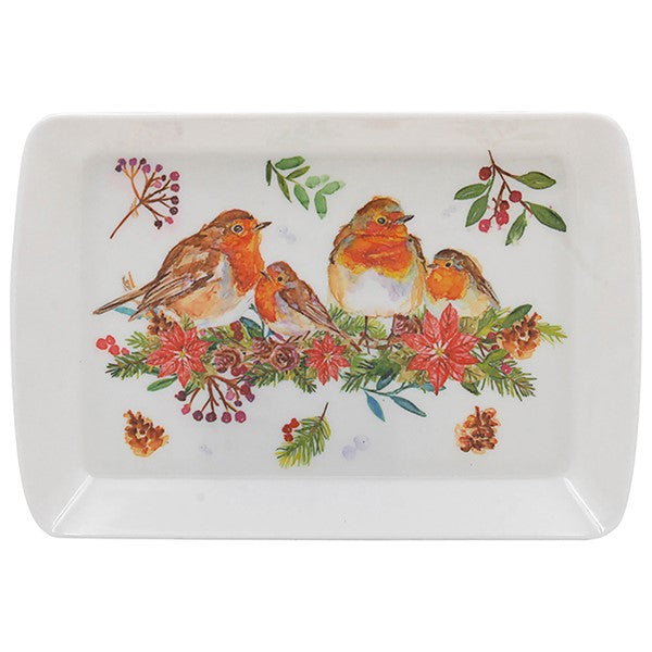 Jennifer Rose Winter Robin Small Tray
