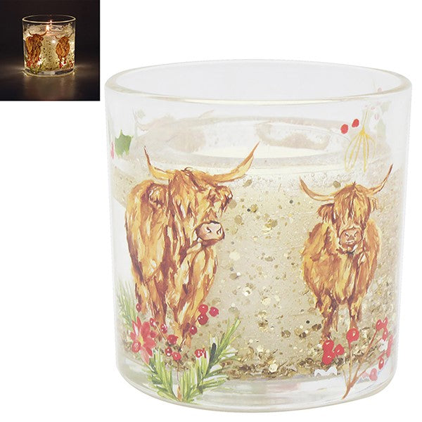 Jennifer Rose Highland Cow LED Candle