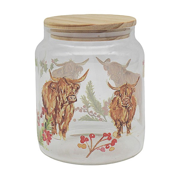 Jennifer Rose Highland Cow Glass Canister