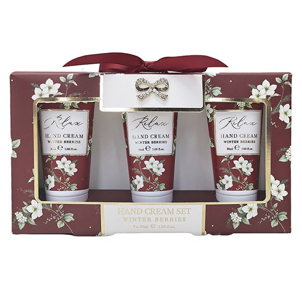 Xmas Hearts Design Berry Hand Cream Set of 3
