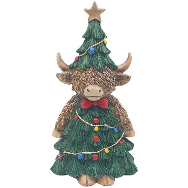 Xmas Happy Highland Cow Tree Small
