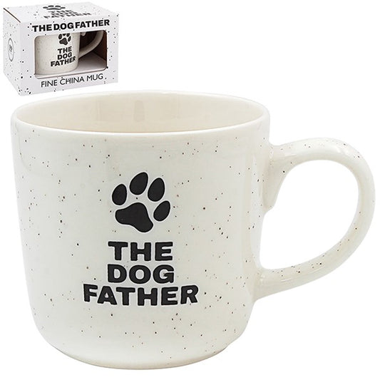 Reactive Glaze Dog Father White Mug