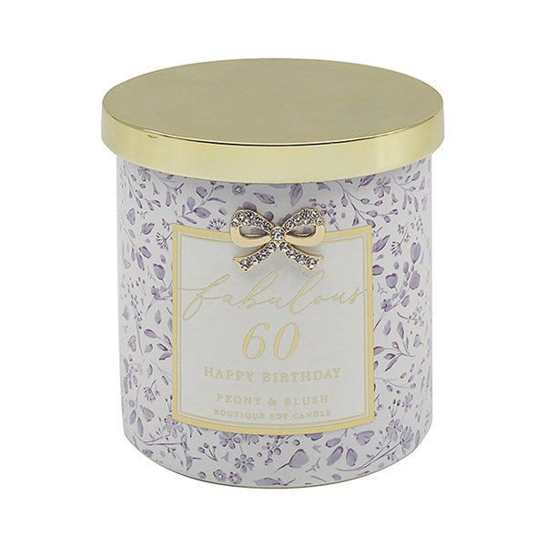 Hearts Design Candle 60th Birthday