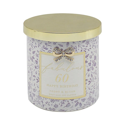 Hearts Design Candle 60th Birthday
