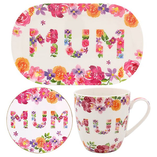 Floral Galand Mug 3 Piece Set Mum