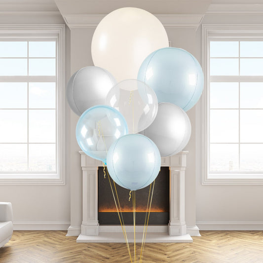 Baby Blue Giant Latex Balloon Bouquet (Helium Filled)
