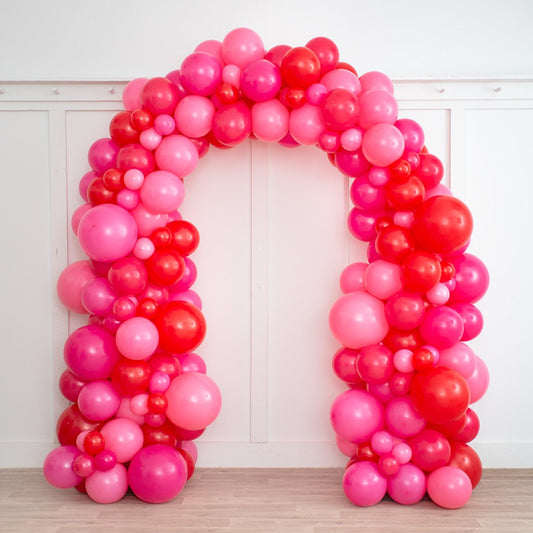 Pink Raspberry Ready Made Latex Balloon Arch Inflated