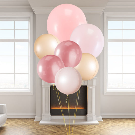 Pink Rose Gold Giant Latex Balloon Bouquet (Helium Filled)