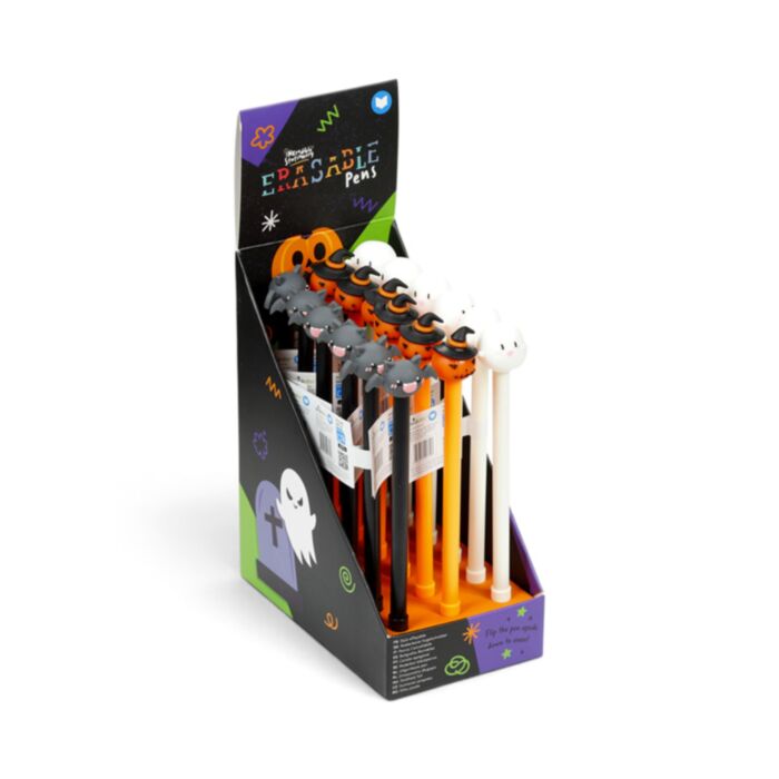 Erasable Pen with Spooky Ghost, Bat & Pumpkin Topper