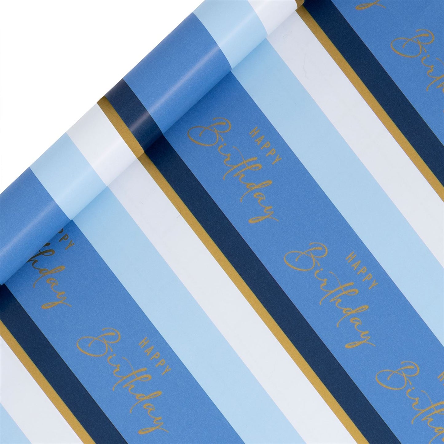 ROLL WRAP 4M BIRTHDAY STRIPE BLUE