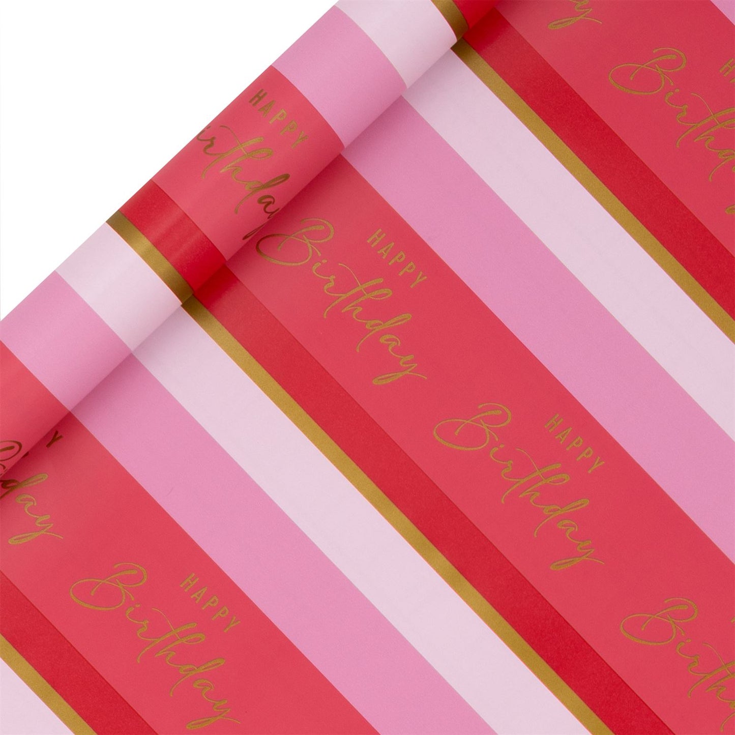 ROLL WRAP  4M BIRTHDAY STRIPE PINK