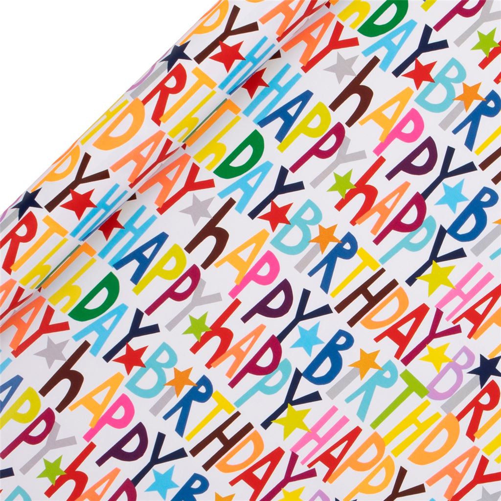 R/WRAP 4M PS HAPPY BIRTHDAY WHITE