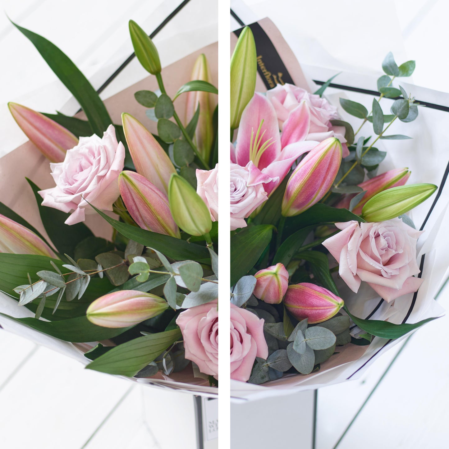 Pink Rose and Lily Bouquet