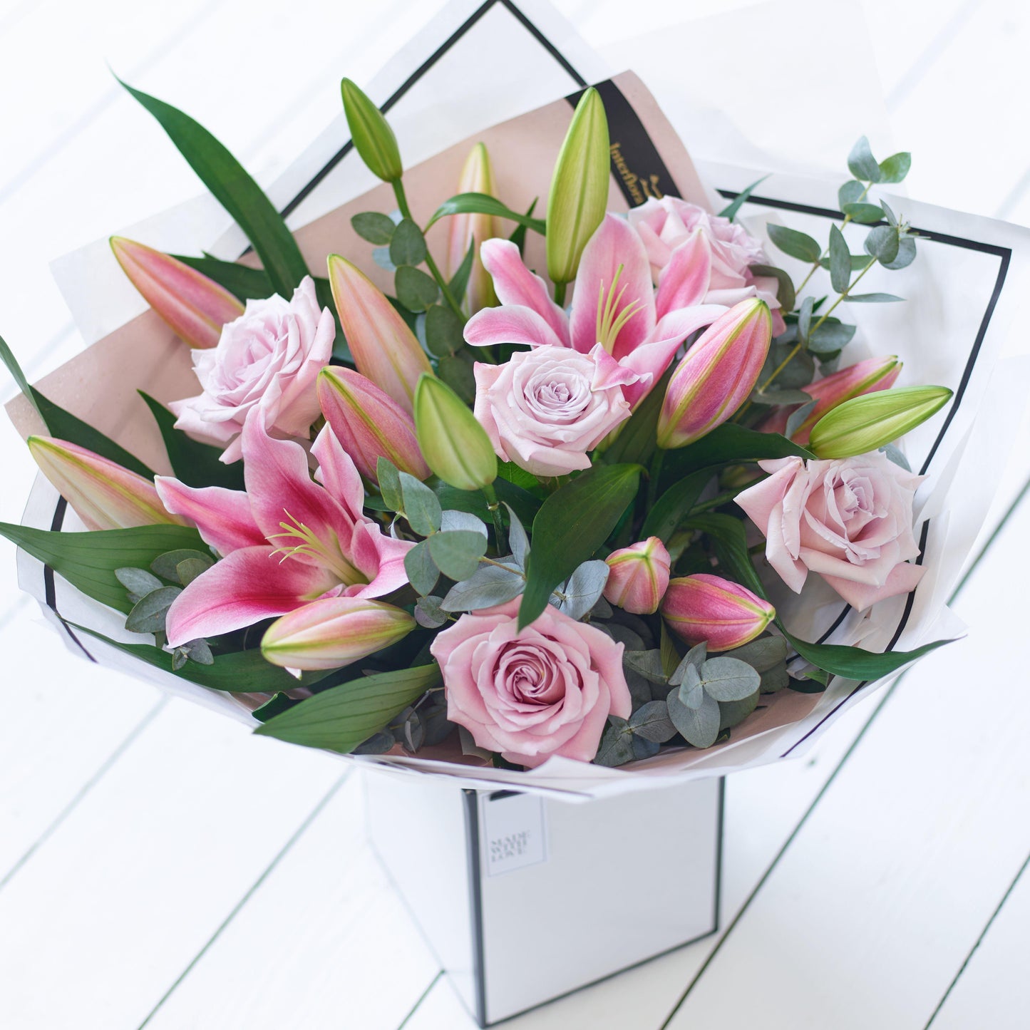 Pink Rose and Lily Bouquet