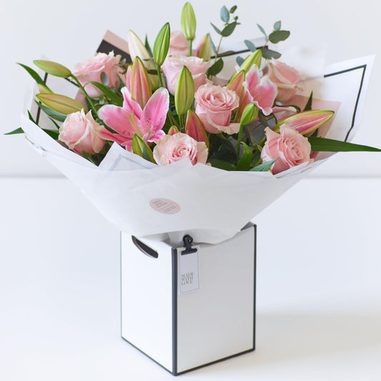 Luxury Pink Rose and Lily Bouquet