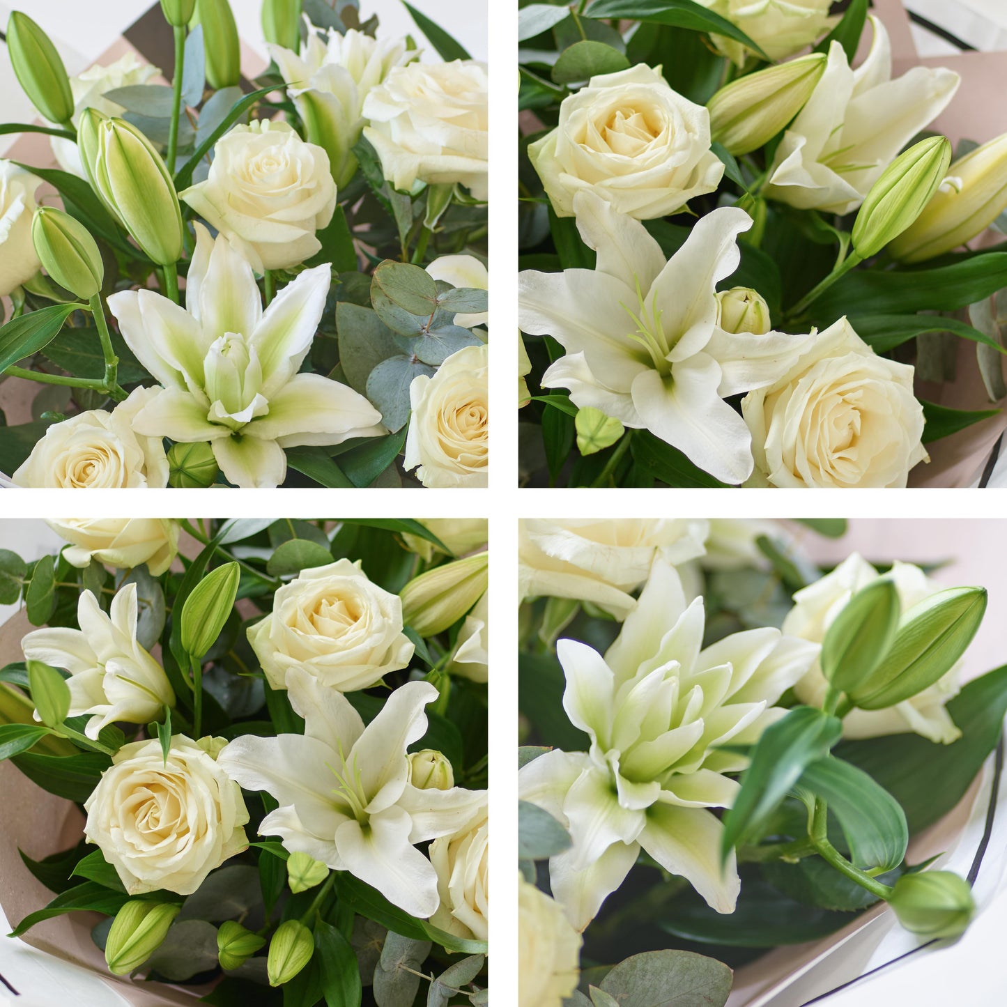 Luxury White Rose and Lily Bouquet