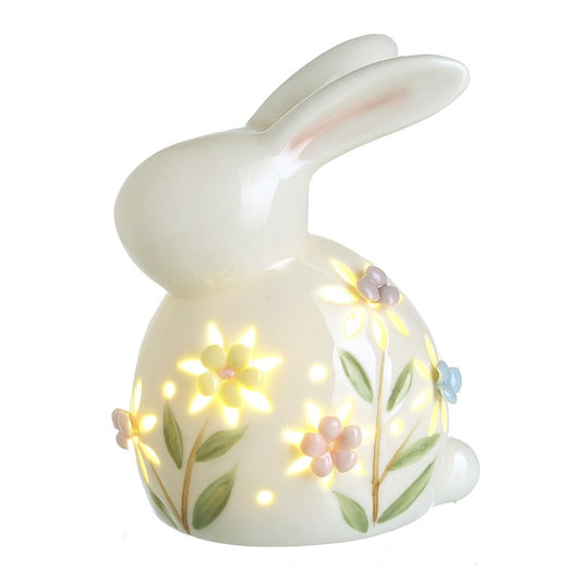 Floral Ceramic Led Rabbit