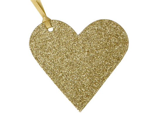 AG GLITTER HEART GOLD