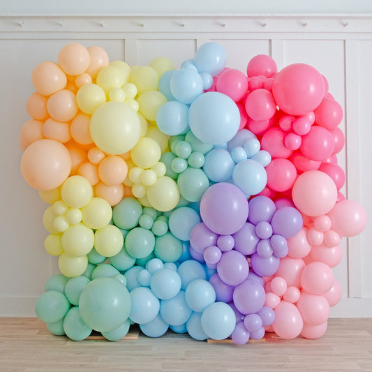 Pastel Rainbow Latex Balloon Wall