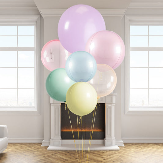 Pastel Rainbow Giant Latex Balloon Bouquet (Helium Filled)