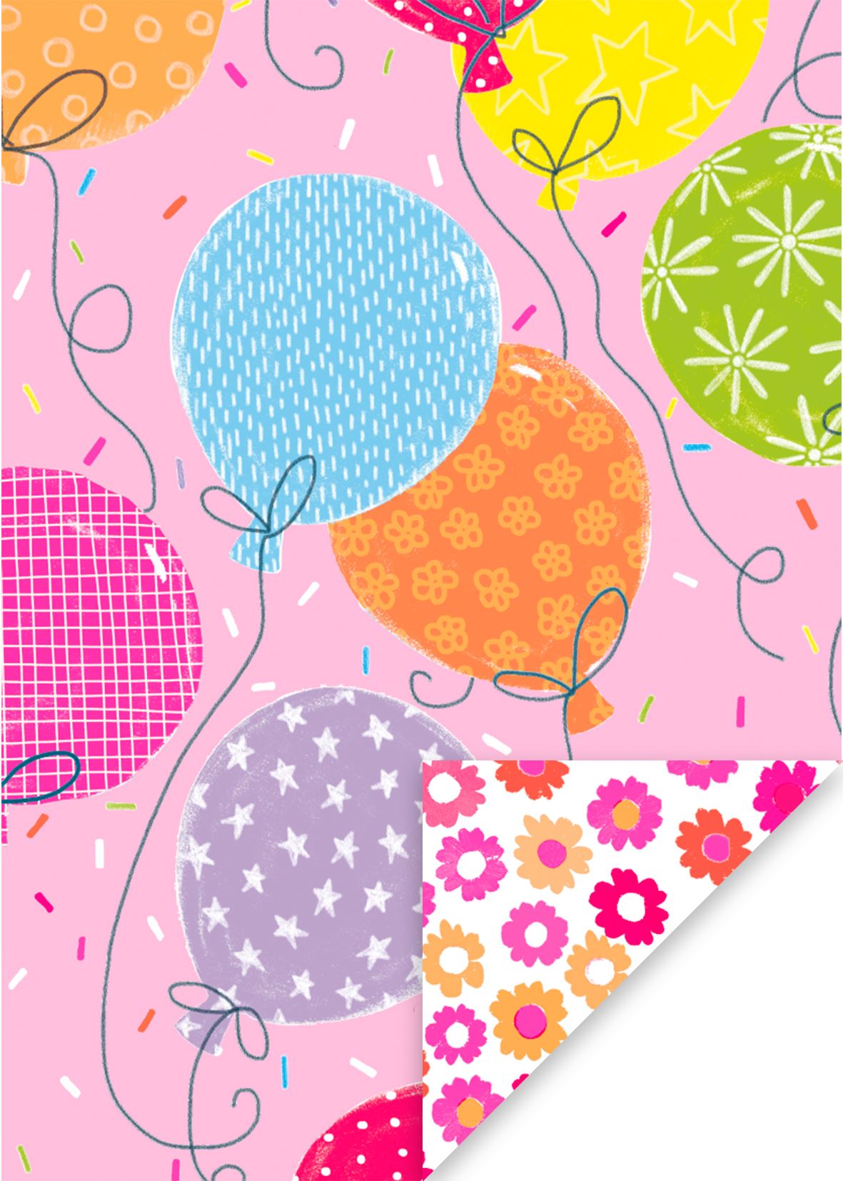 FLAT WRAP BIG BALLOONS PINK