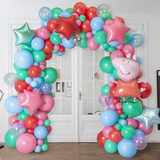 Peppa Pig Ready Made Latex Balloon Arch Inflated