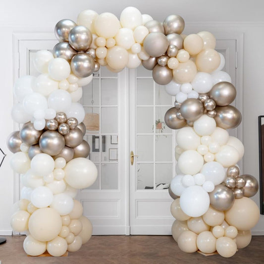 Chrome Nude Ready Made Latex Balloon Arch Inflated