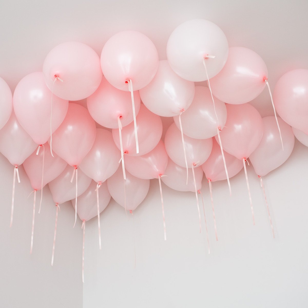 Baby Pink Latex Ceiling Balloons (Helium Filled)