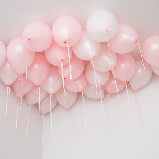 Baby Pink Latex Ceiling Balloons (Helium Filled)