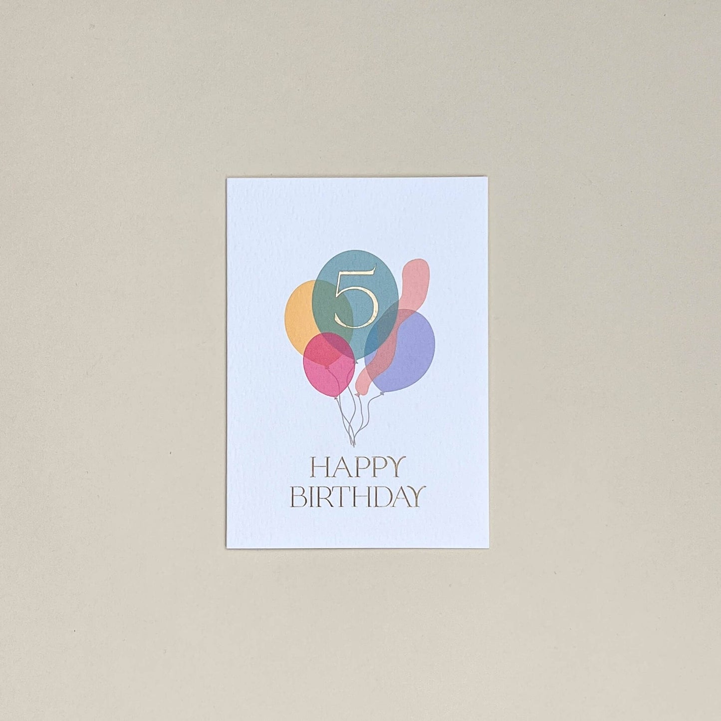 Fifth Birthday Balloon Bunch Card