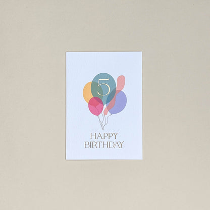 Fifth Birthday Balloon Bunch Card