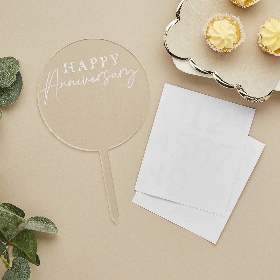 Anniversary Acrylic Cake Topper & x2 Sticker Sheets