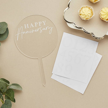 Anniversary Acrylic Cake Topper & x2 Sticker Sheets