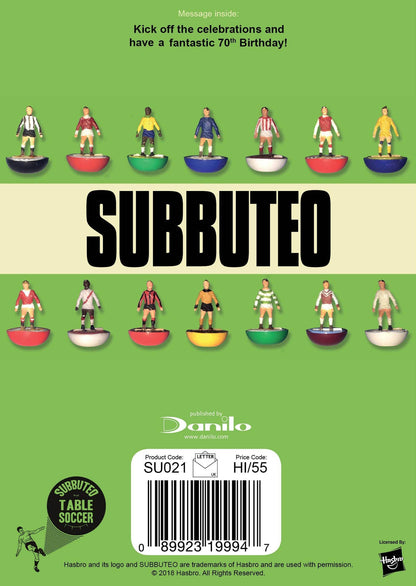 Subbuteo Age 70 Birthday Card