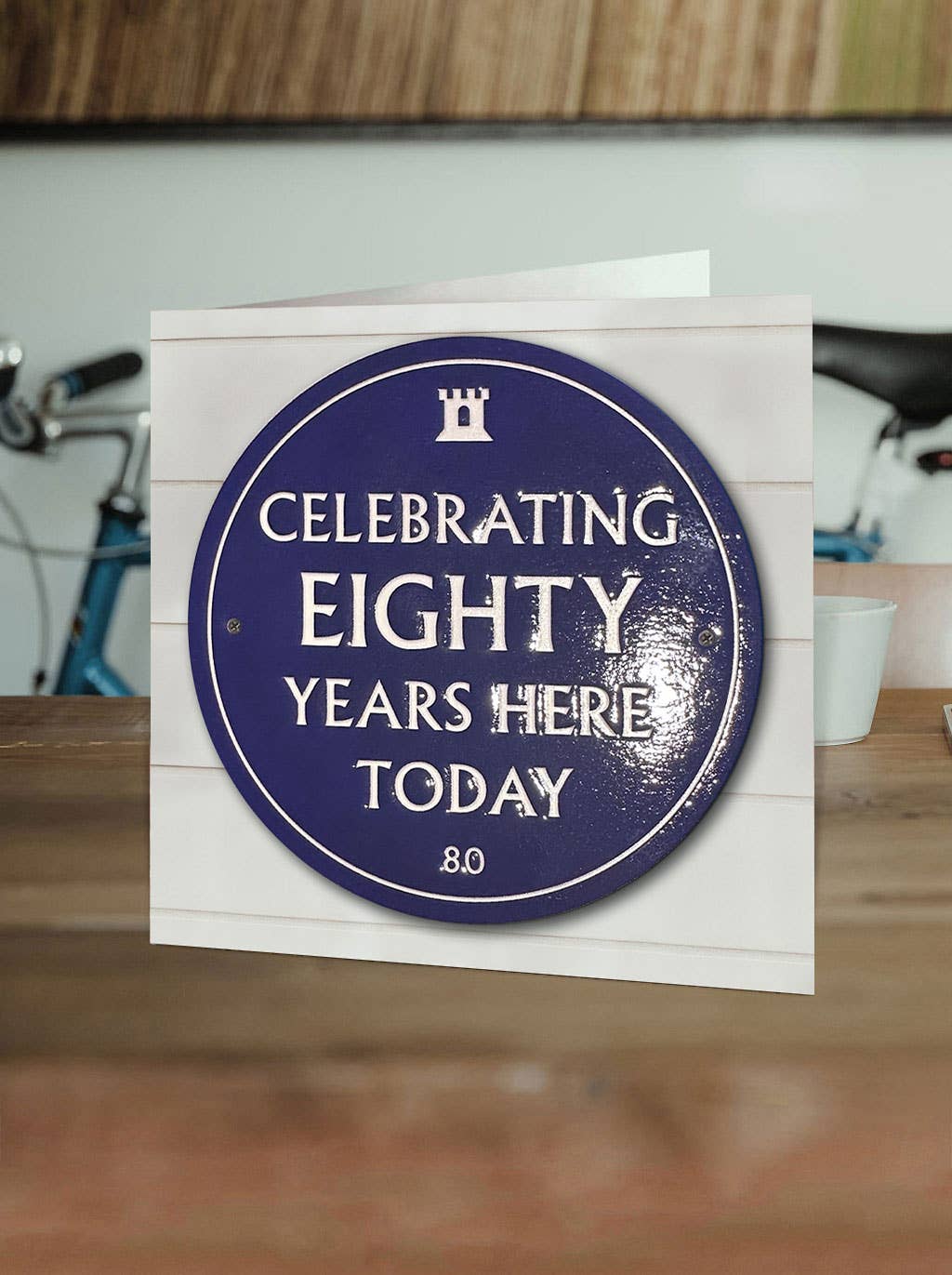 80th Birthday Milestone - Embossed Glossy Greetings Card