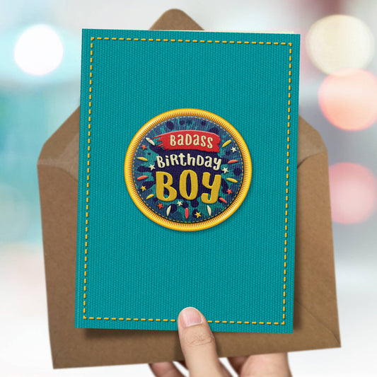 NAP15 Birthday card for him, basass birthday boy