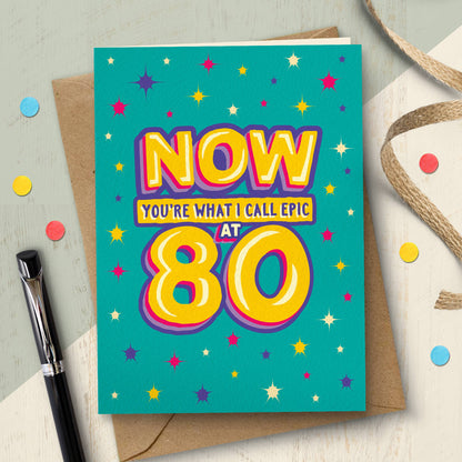 GA17 Funny epic 80th milestone birthday card