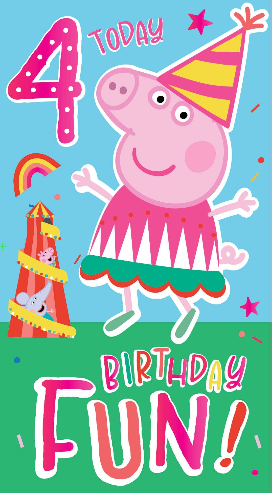 Peppa Pig Age 4 Birthday Card