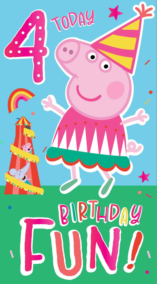 Peppa Pig Age 4 Birthday Card