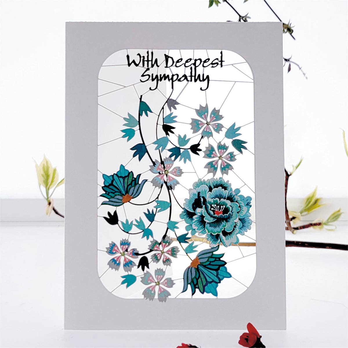With Deepest Sympathy Card - Blue Flowers