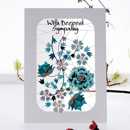 With Deepest Sympathy Card - Blue Flowers